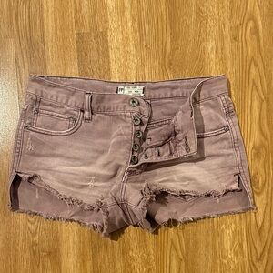 Free people denim mid rise shorts